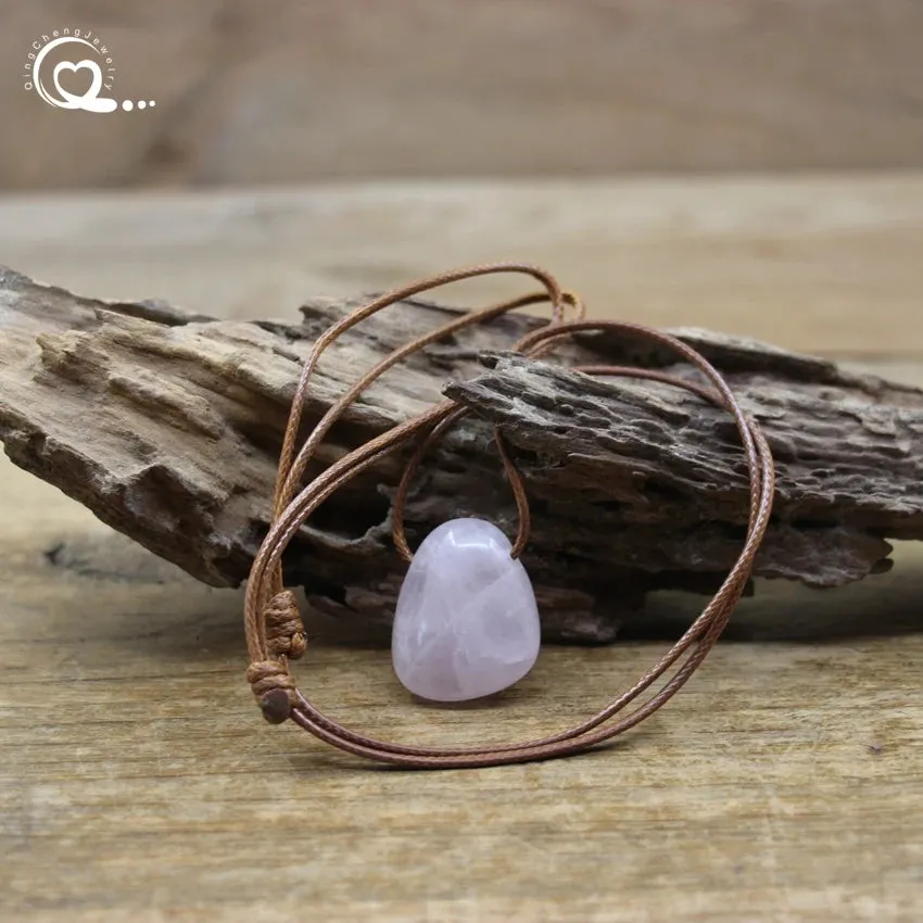 Natural Stone Nugget Pendants/Necklaces, Healing Crystal, Lapis, Amethyst, Tiger eye, Aventurine, Rose Quartz, Opal, Charms Jewelry
