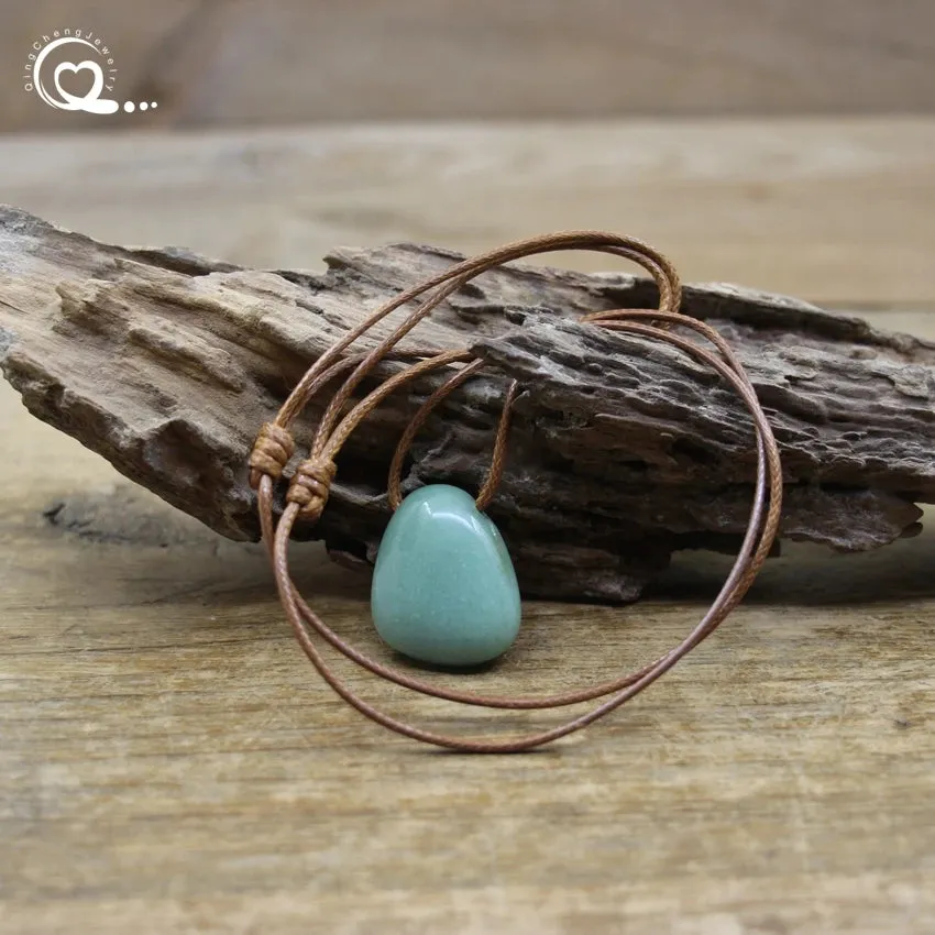 Natural Stone Nugget Pendants/Necklaces, Healing Crystal, Lapis, Amethyst, Tiger eye, Aventurine, Rose Quartz, Opal, Charms Jewelry