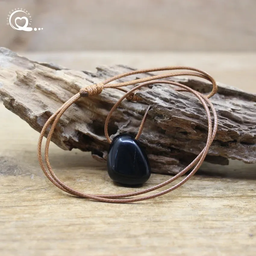 Natural Stone Nugget Pendants/Necklaces, Healing Crystal, Lapis, Amethyst, Tiger eye, Aventurine, Rose Quartz, Opal, Charms Jewelry