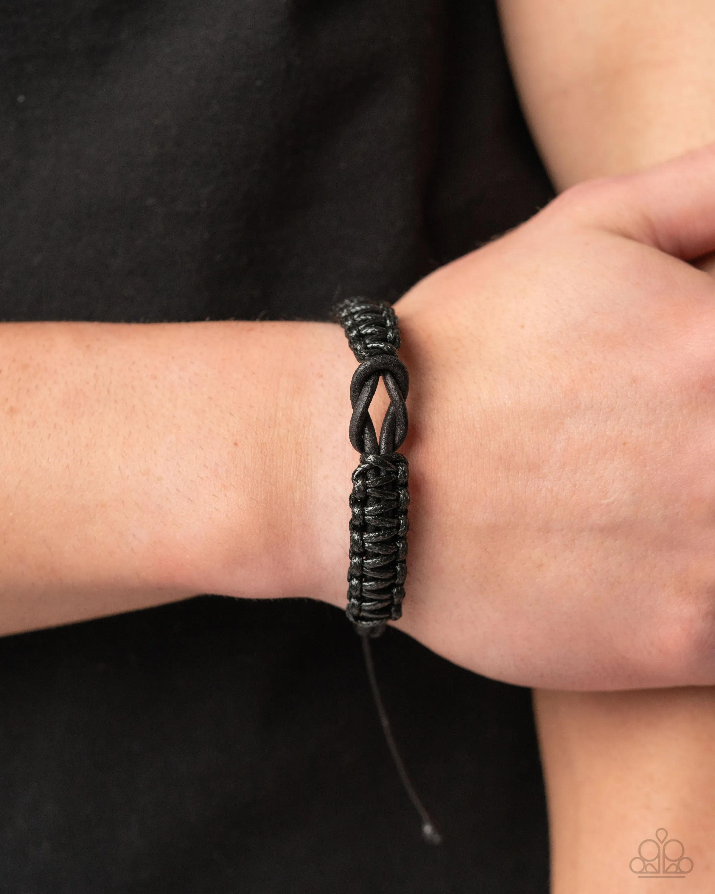 Nautical Myth - Black - Knotted Cord Paparazzi Urban Bracelet