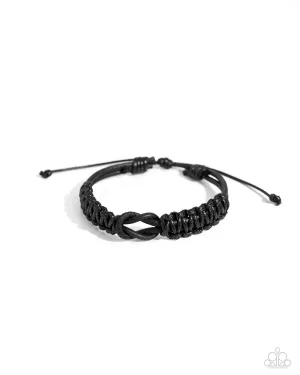 Nautical Myth - Black - Knotted Cord Paparazzi Urban Bracelet