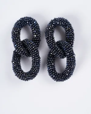 navy loulou earrings - navy