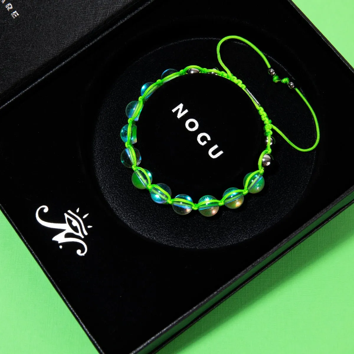 Neon Green | Rainbow Supernova | Silver | Galaxy Glass Charmballa Bracelet