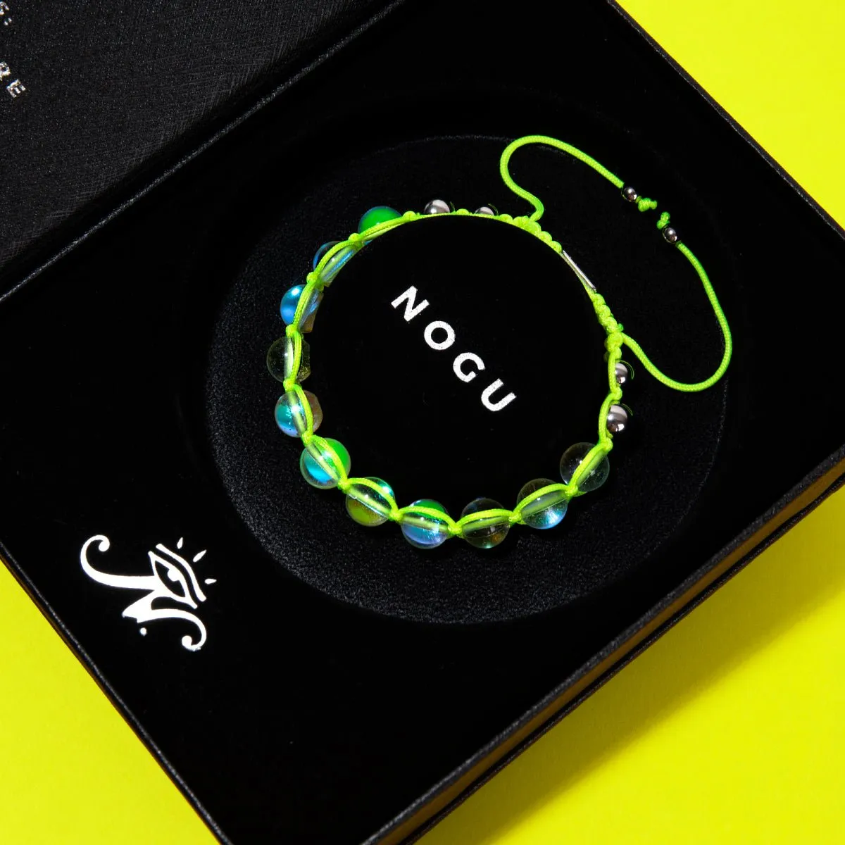 Neon Yellow | Rainbow Supernova | Silver | Galaxy Glass Charmballa Bracelet
