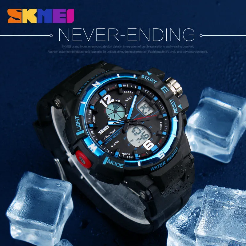 New Dual Time Men's Wristwatches Fashion Sports Watch Military Army Relogio Watches Men Luxury Brand Quartz Digital Clock Man