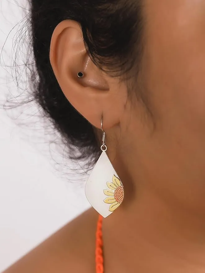 New MINACHI Boho Hippie Gypsy Ethnic Drop Dangle Earrings, Sunflower