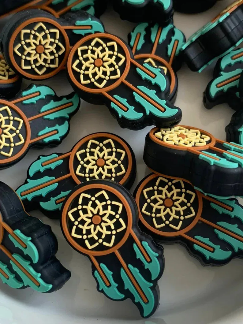NEW Silicone Beads DreamCatchers / Silicone Focal Beads for Lanyards or Pens, Set of 5