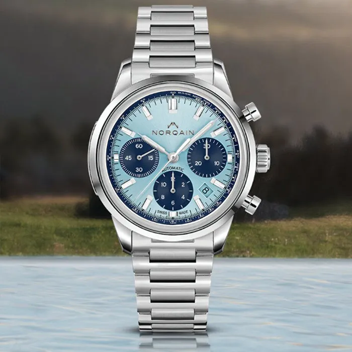 Norqain Freedom 60 Chrono 40mm Sky Blue Rubber- N2201S22C/IAA221/20BPR.18S