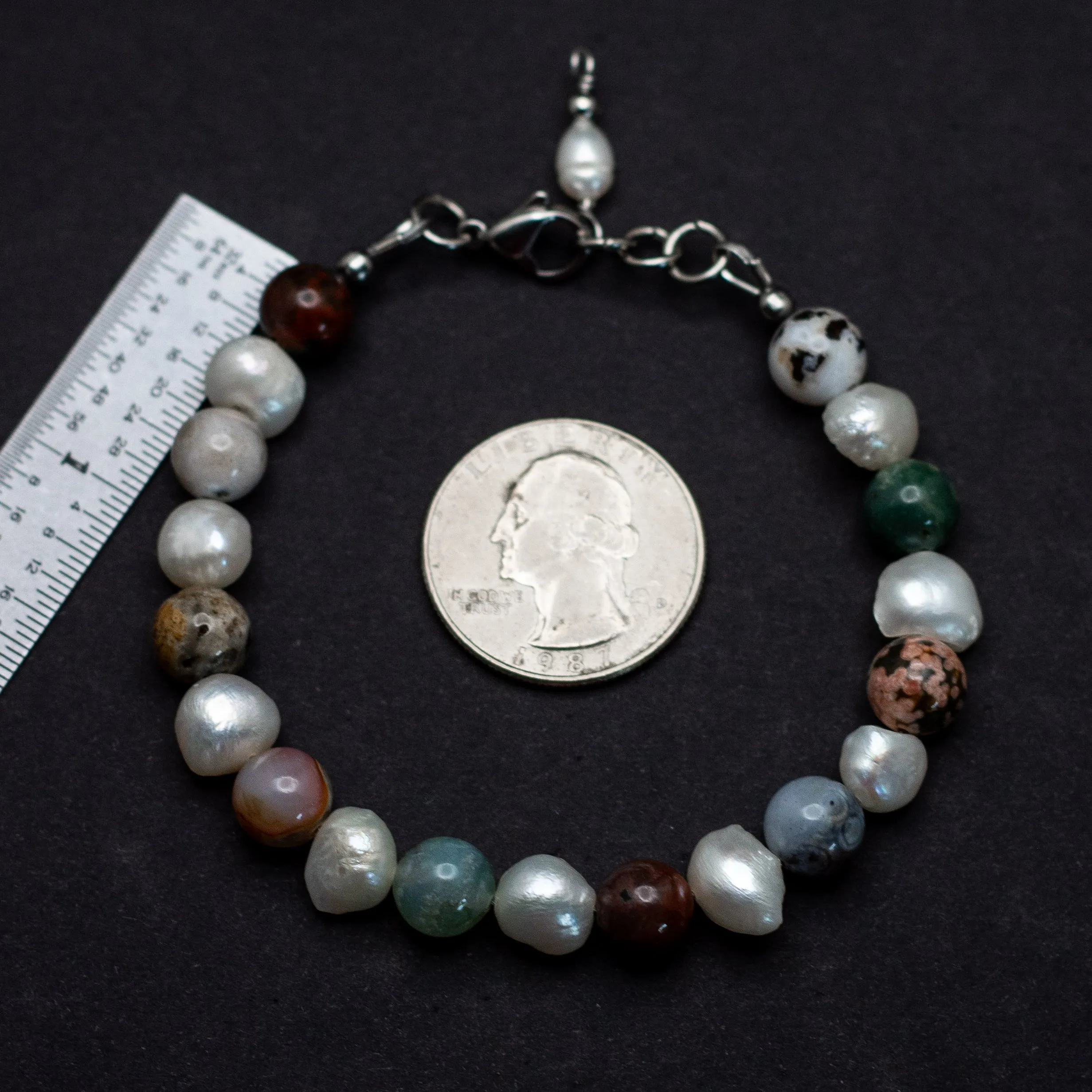 Ocean Jasper & Pearl Bracelet