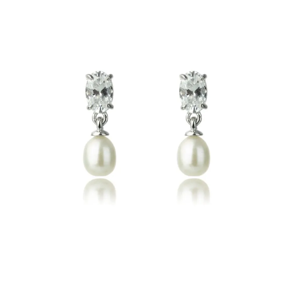 OCEANS WHITSUNDAYS FRESHWATER PEARL EARRINGS SILVER