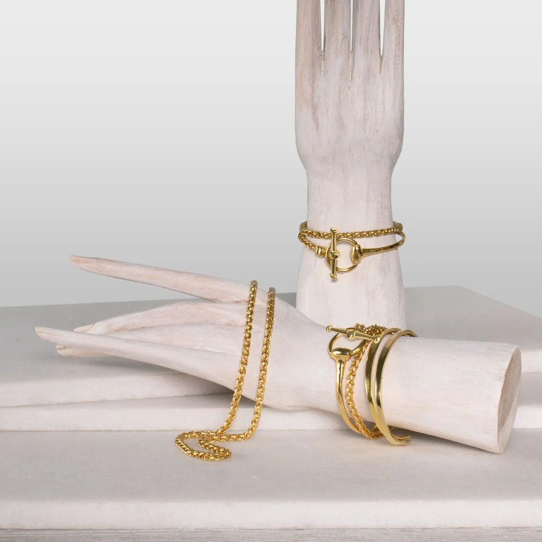 Odeza - Wrap Around Horse Bit and 14K Gold on Brass Bracelet