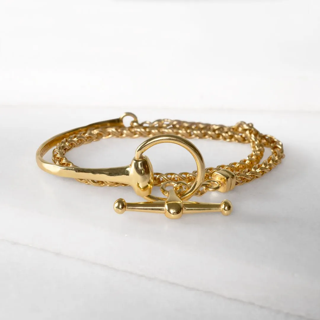 Odeza - Wrap Around Horse Bit and 14K Gold on Brass Bracelet