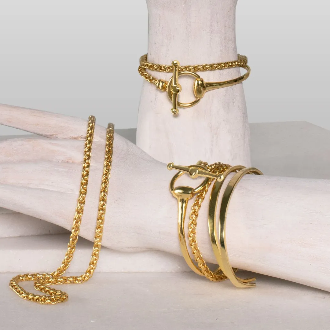 Odeza - Wrap Around Horse Bit and 14K Gold on Brass Bracelet