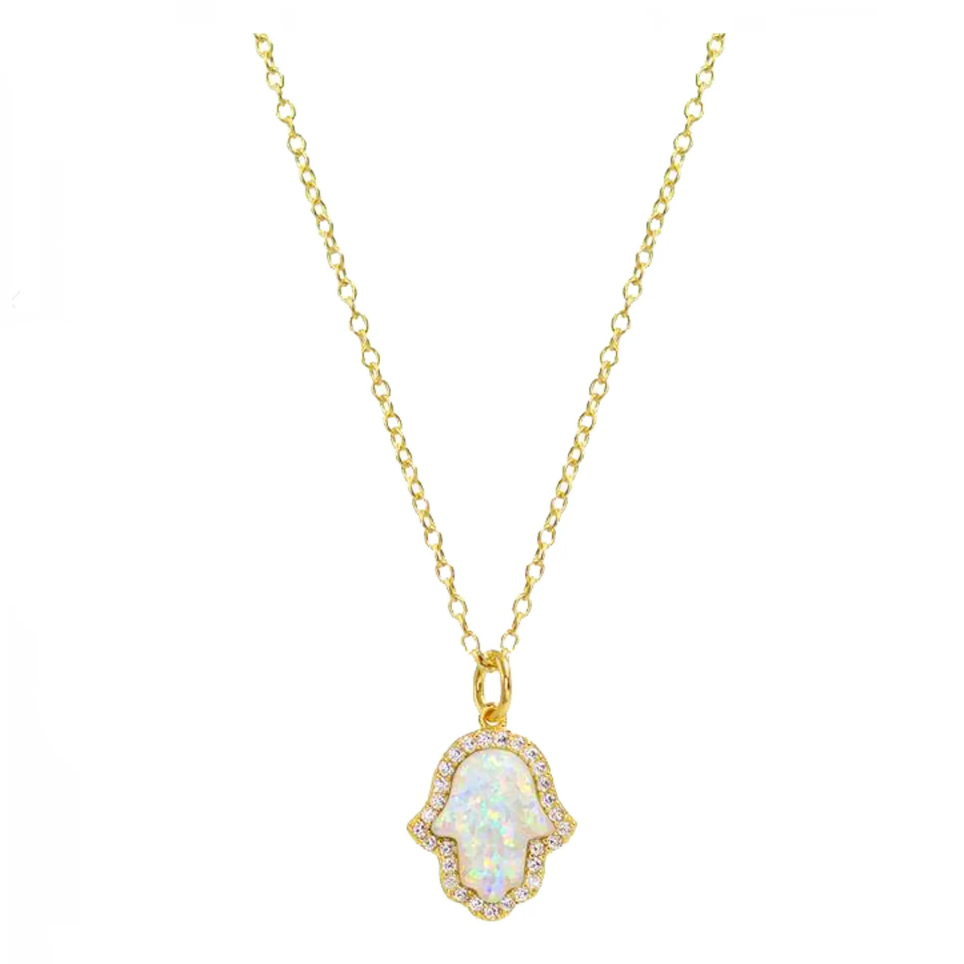 Opal Hamsa Necklace (Available in 4 Colors)