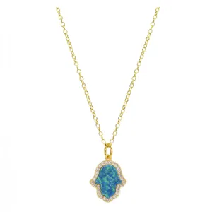 Opal Hamsa Necklace (Available in 4 Colors)