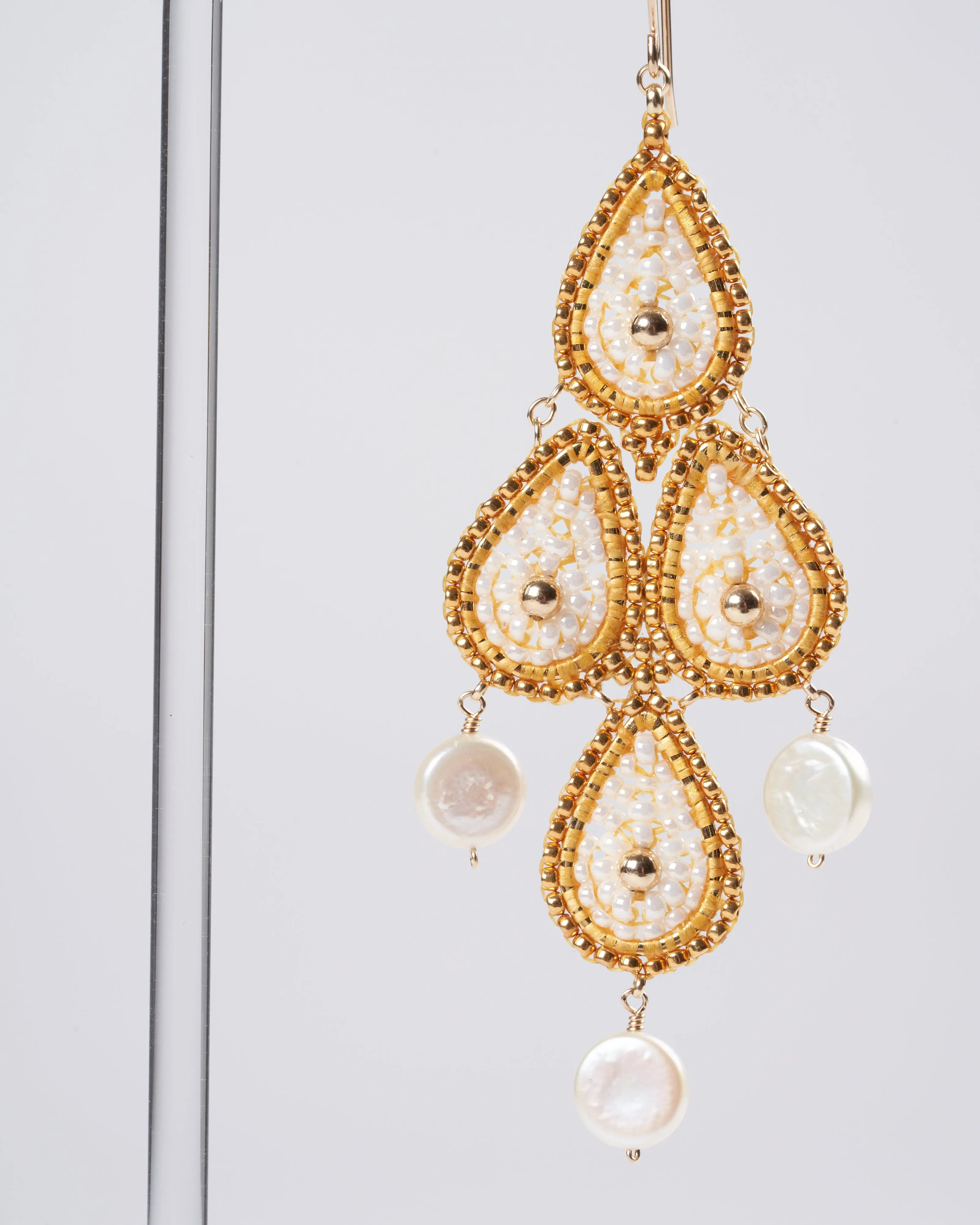 opalite /miyuki 18kgp rondelle 14kgf, - stone gold