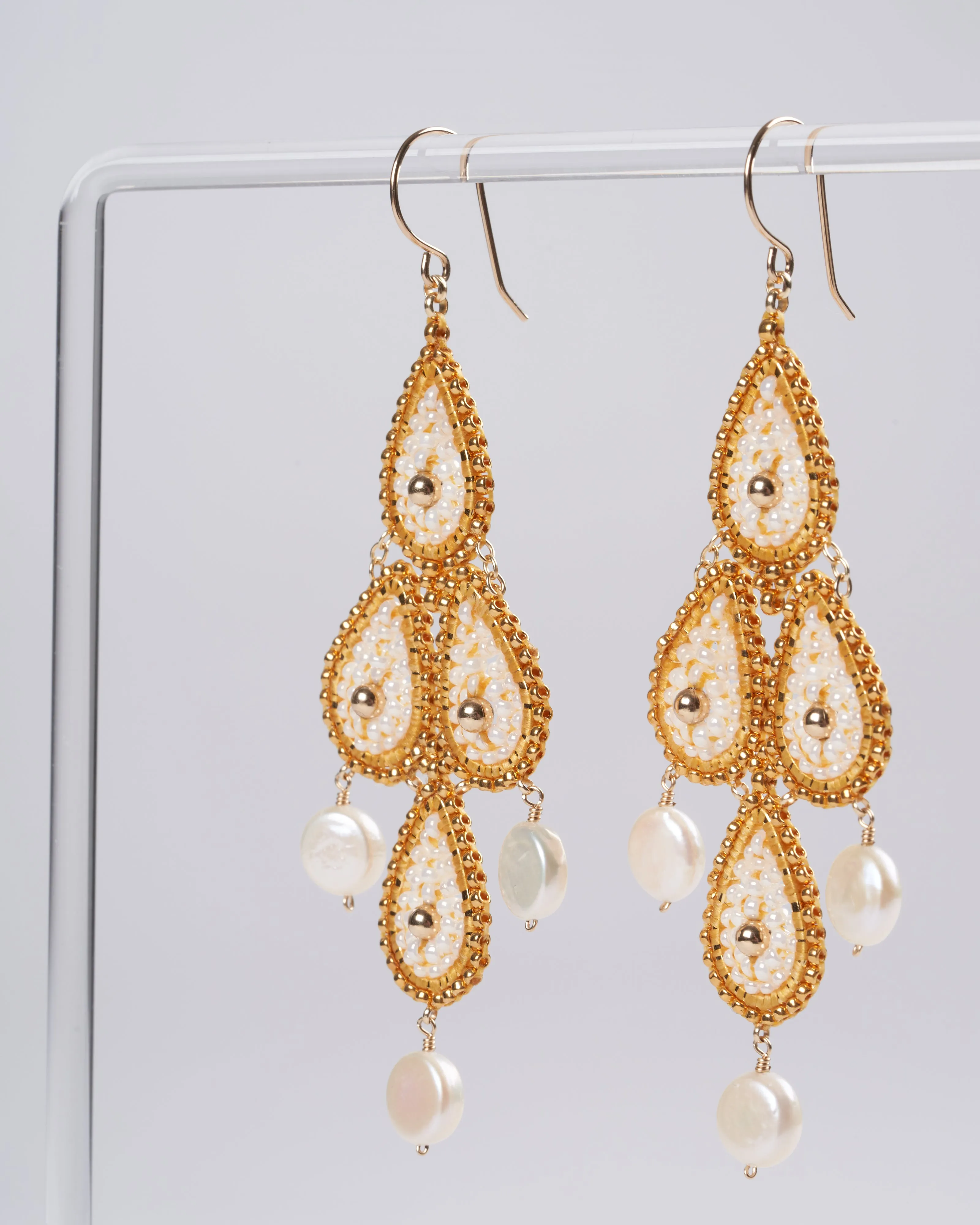opalite /miyuki 18kgp rondelle 14kgf, - stone gold