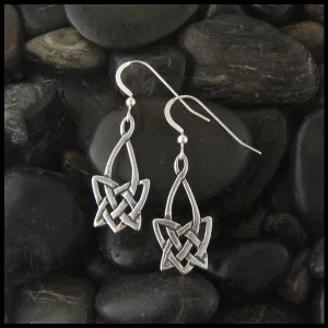 Open Celtic Knot Drop Earring in Silver