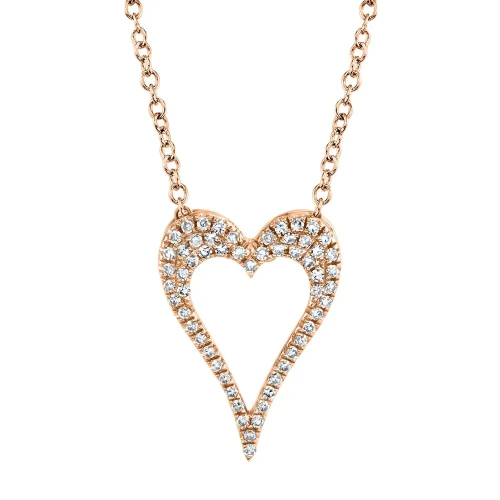 Open Heart Diamond Necklace