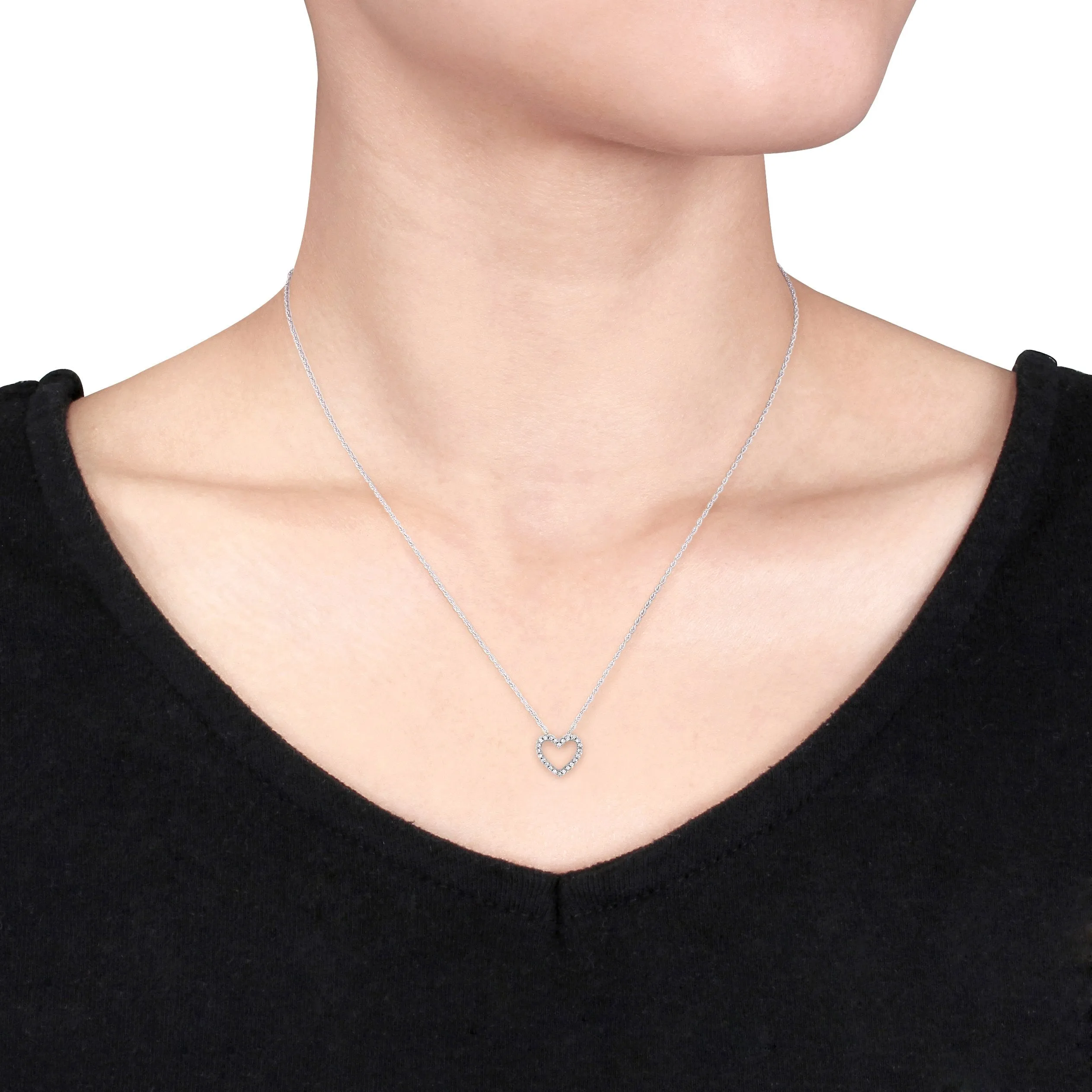 Open Heart Diamond Necklace