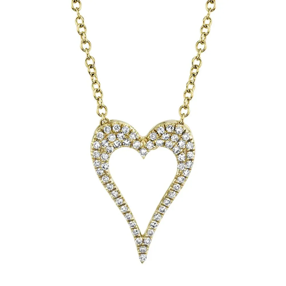 Open Heart Diamond Necklace
