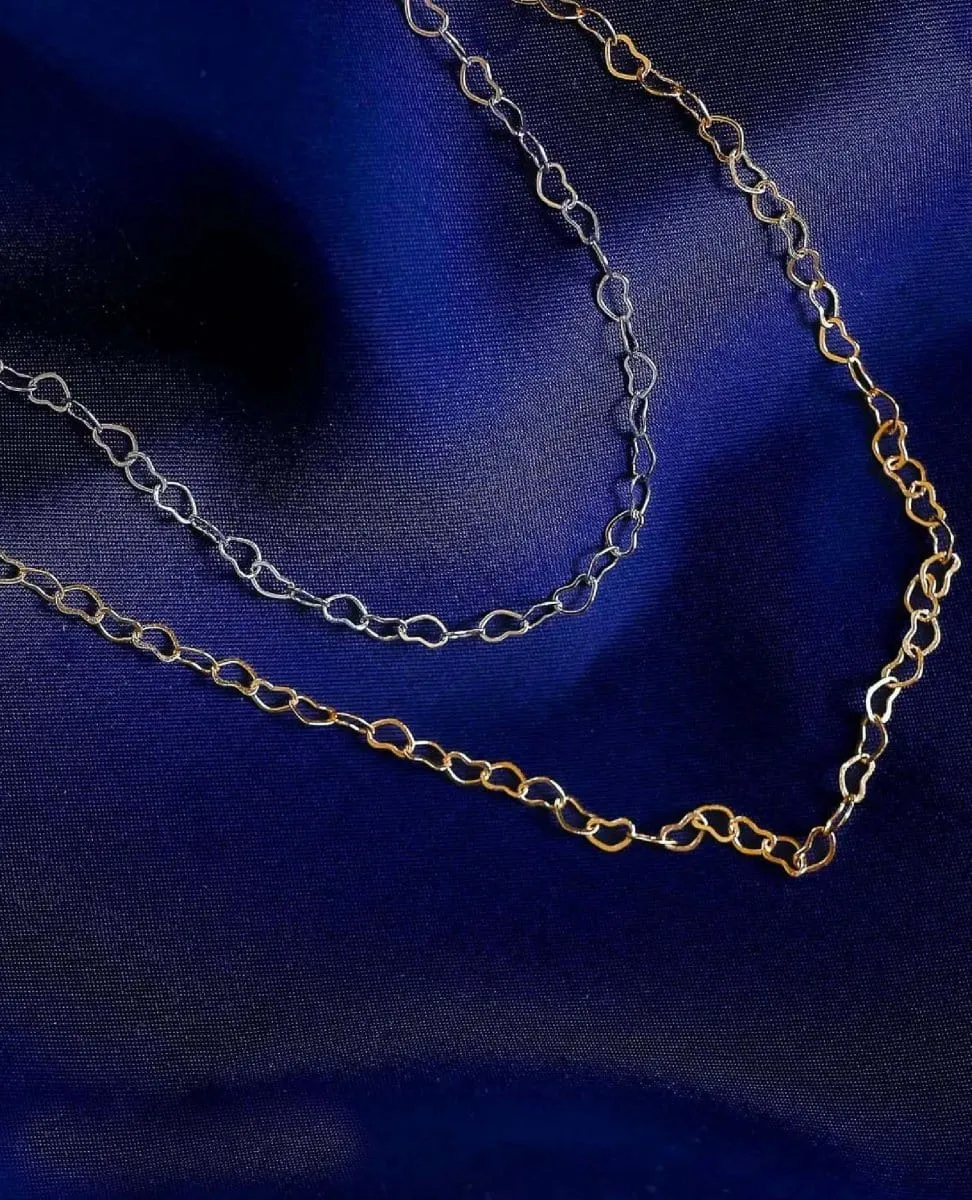 Open Heart Necklace Silver