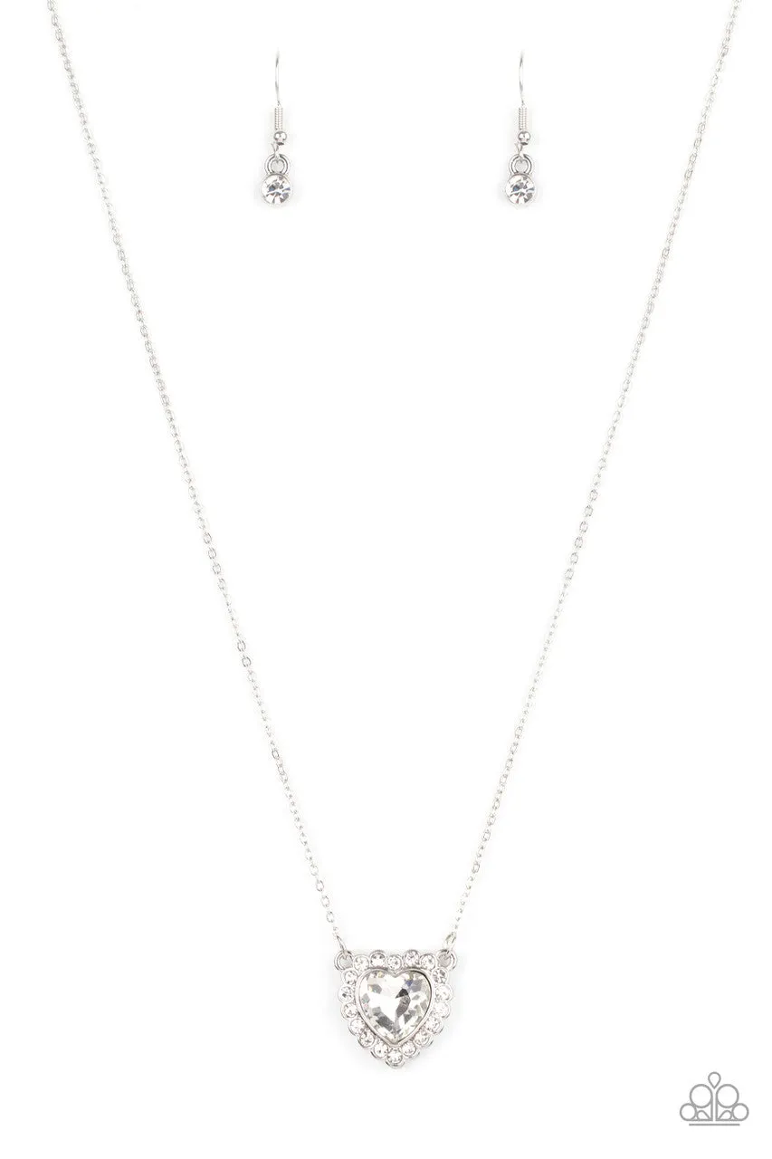Out of the GLITTERY-ness of Your Heart White Paparazzi Necklace