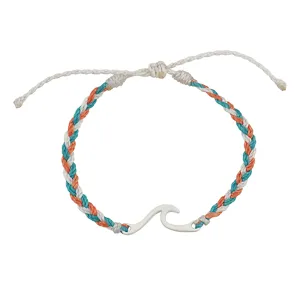 Outline Wave Handmade Braided Wax Cord Bracelet