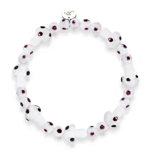 Oyster | .925 Sterling Silver | Deluxe Firefly Glass Mushroom Bracelet