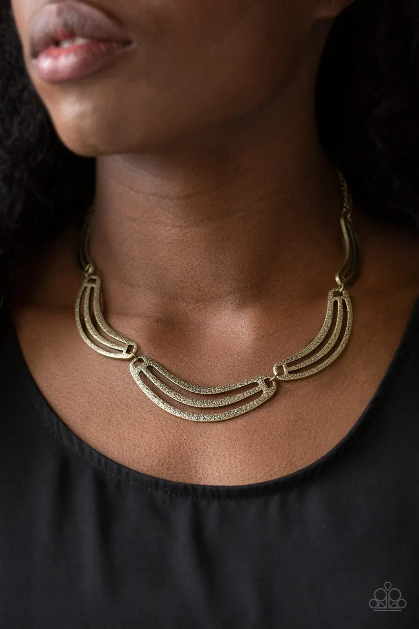 Palm Springs Pharaoh Brass Paparazzi Necklace