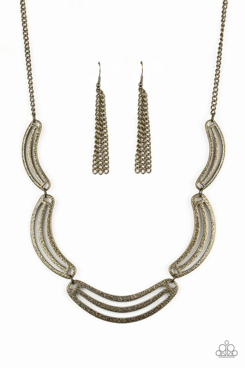 Palm Springs Pharaoh Brass Paparazzi Necklace