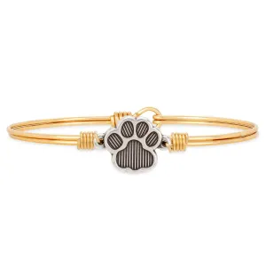 Paw Print Bangle Bracelet: Gold