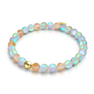 Peach | .925 Sterling Gold Vermeil | Mermaid Glass Bead Bracelet