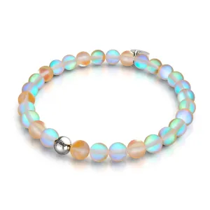 Peach | .925 Sterling Silver | Mermaid Glass Bead Bracelet