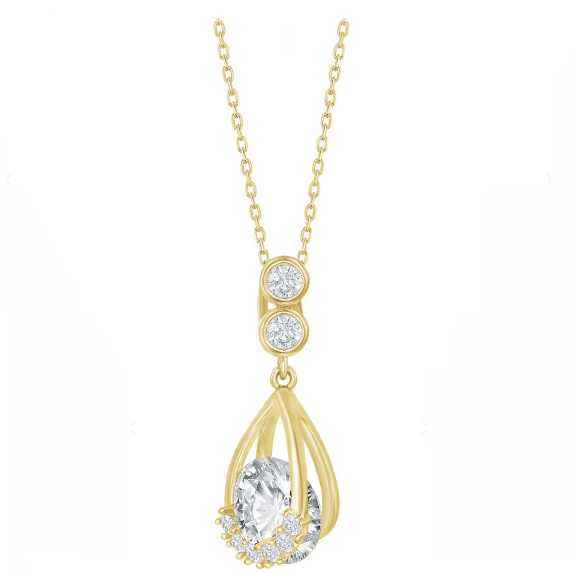 Pear-Shaped Round Spinning Necklace