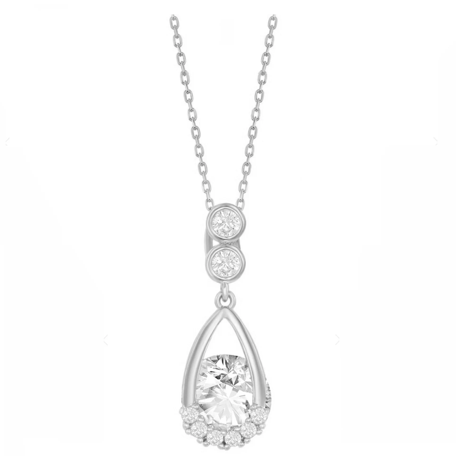 Pear-Shaped Round Spinning Necklace