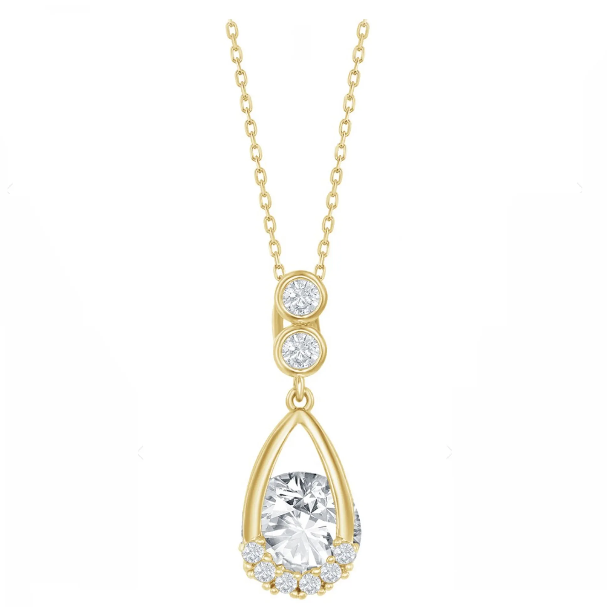 Pear-Shaped Round Spinning Necklace