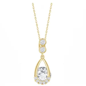 Pear-Shaped Round Spinning Necklace