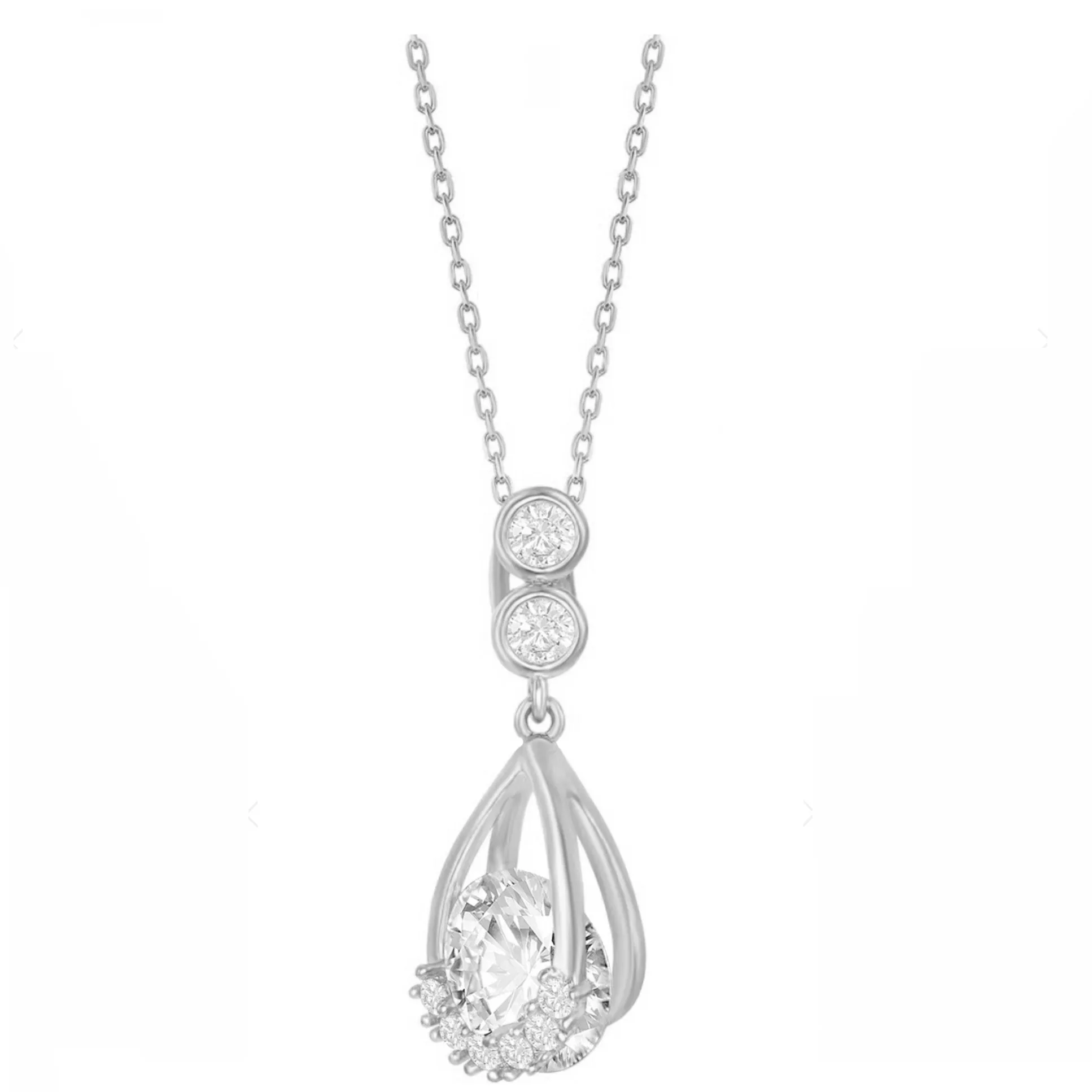 Pear-Shaped Round Spinning Necklace