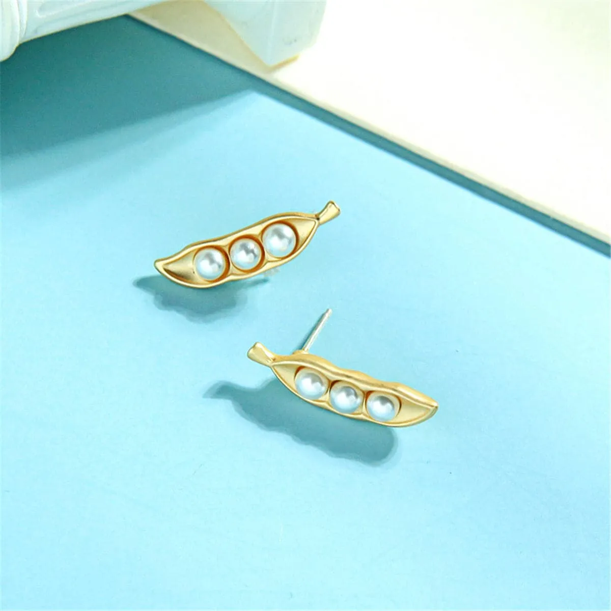 Pearl & 18K Gold-Plated Pea Pod Drop Earrings