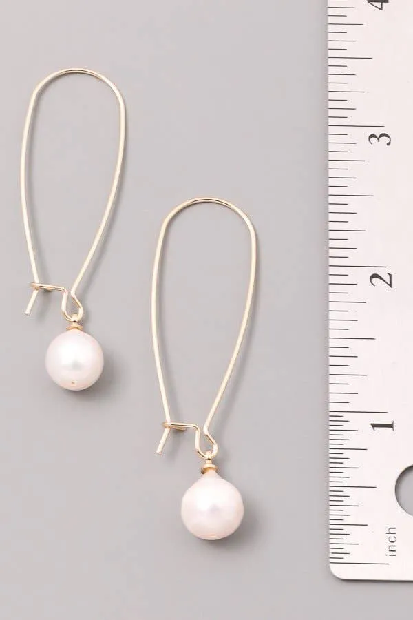 Pearl Charm Safety Pin Earrings