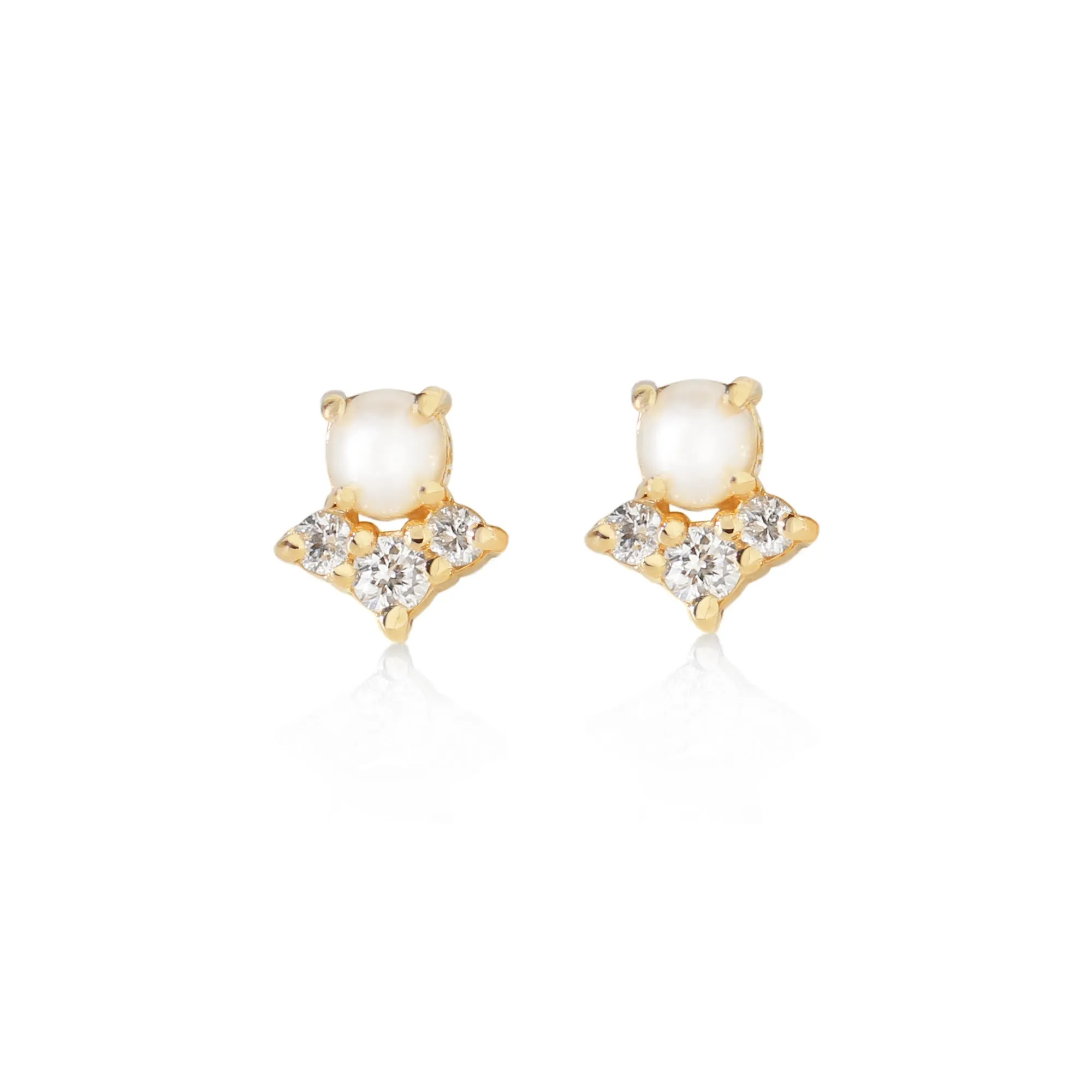Pearl Diamond Arrow Earrings