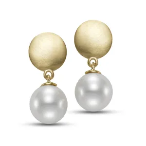 Pearl Disc Dangle Earrings