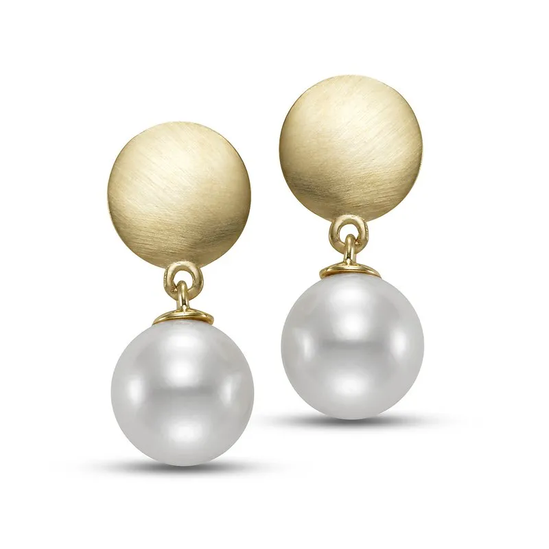 Pearl Disc Dangle Earrings