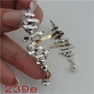 Pearl Earrings  9k Yellow Gold Sterling Silver CZHandmade Hadar Designers (Ms
