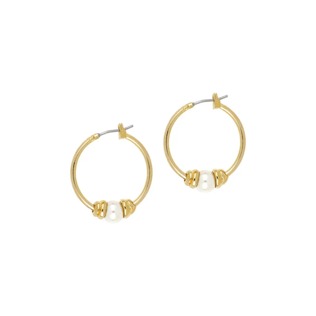 Pearl hoop earrings-small