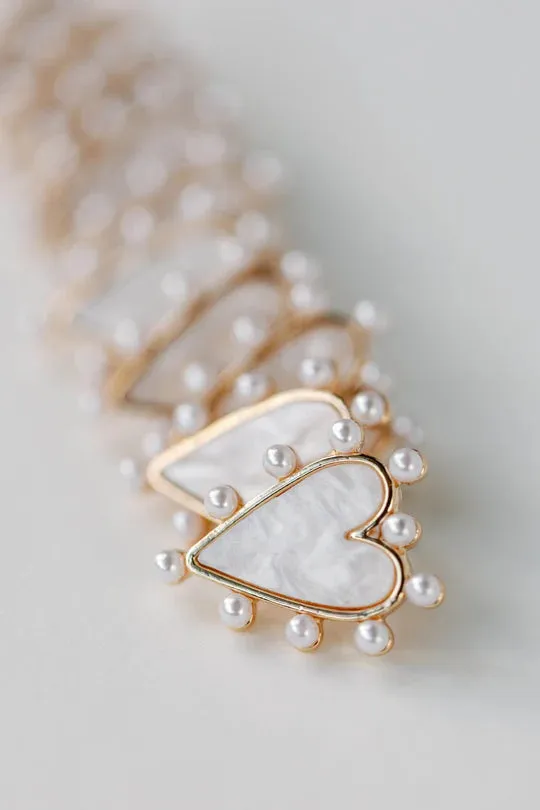Pearl Studded Heart Earring
