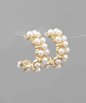 Pearl Studded Hoops
