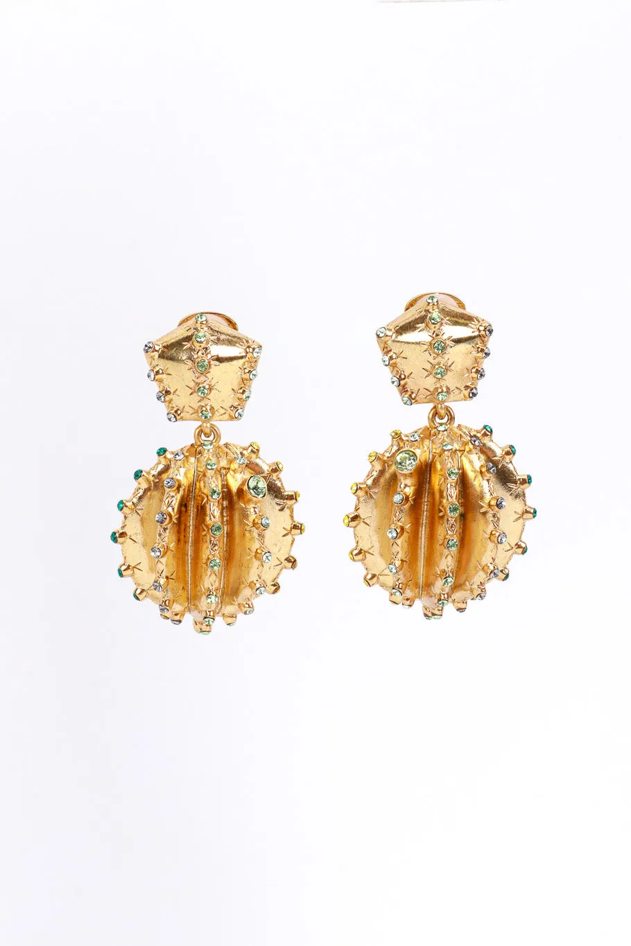 Peridot Cactus Drop Earrings