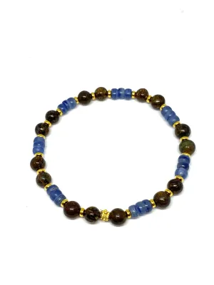 Perle By Lola Tiger's Eye and Iolite Bead Bracelet